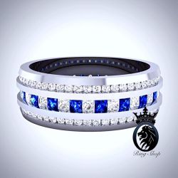 Timelord Men’s Sapphire Engagement Wedding Band