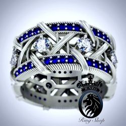 The Timelord Sapphire and Diamond Wedding Ring Band