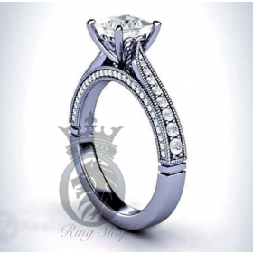 Royal Classical White Princess Diamond Engagement Ring