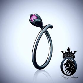 7 Deadly Sins Series Sloth Inspired Black Gold Promise Ring