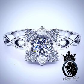Lotus White Gold and Diamond Infinity Engagement Ring