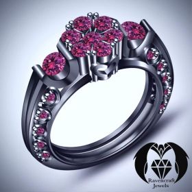 Vampire Queen Blood Ruby Black Gold Engagement Ring