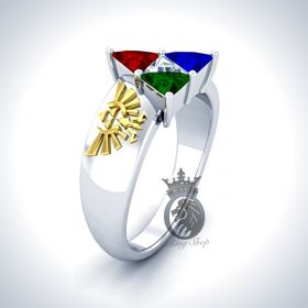 The Legend of Zelda Triforce Engagement Ring White Gold