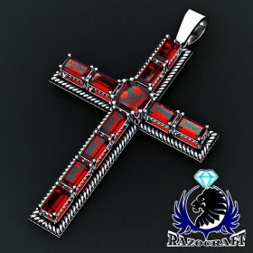  Gabe Razo Gabriel’s Cross Cathedral 5.75cts Ruby on Silver Pendant