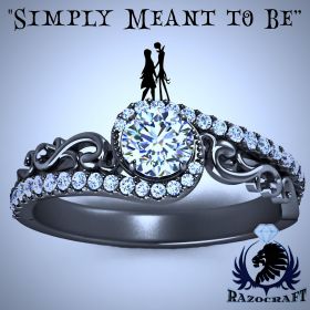 “Simply Meant to Be” White Diamond and Black Gold NBC Inspired Engagement Ring