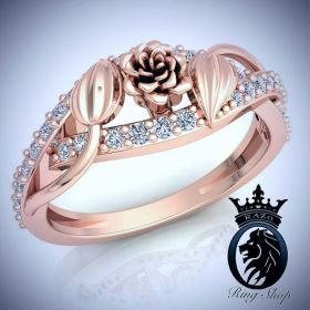 Blossoming Love Rose Gold Petite Nature Promise Ring