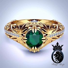 Legend of Zelda Inspired Emerald Gold Engagement Ring