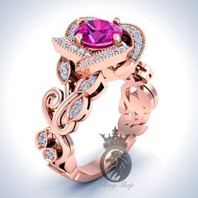Disney Princess Rose Aurora Inspired Engagement Ring