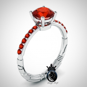 Sith Red Inspired Lightsaber Ruby Engagement Ring