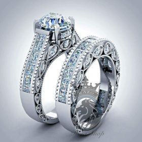 Classic Diamond Engagement Bridal Set