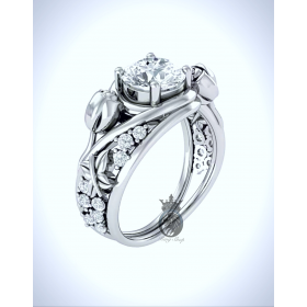 White Swarovski Diamond Tulip Engagement Ring