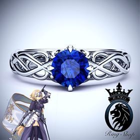 Joan of Arc Fate/Apocrypha Ruler Inspired Sapphire Engagement Ring