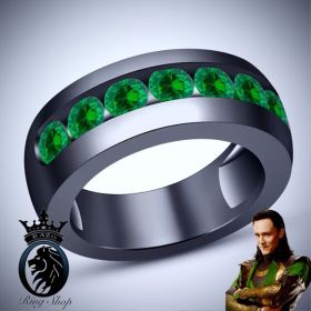 Loki Inspired Black Gold Men’s Engagement Ring
