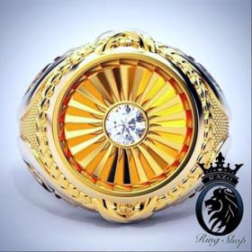 Steampunk Knight Yellow Gold Diamond Men’s Ring