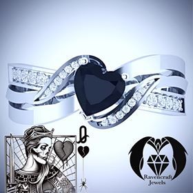 Queen of Black Hearts Black Diamond Engagement Ring
