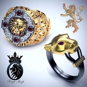 Game of Thrones House Stark Inspired His and Hers Engagement Ring Set
