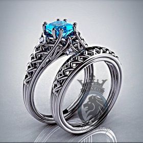 Cinderella Inspired Aquamarine Braided Silver Ring