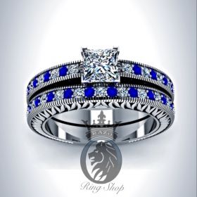Doctor Who Tardis Blue Inspired 2.5Cts Engagement Ring