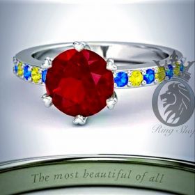 Disney Snow White Inspired Red Garnet Ring