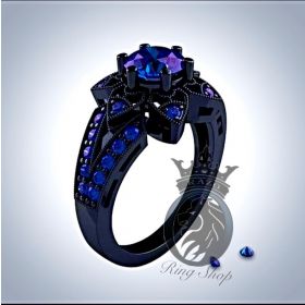 Disney Maleficent Inspired Black Gold Ring