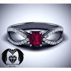 Vampire Queen Eternal Blood Ruby Black Gold Engagement Ring