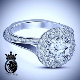 Classic White Gold Halo Diamond Engagement Ring