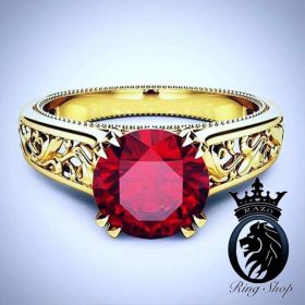 Lannister Lioness Queen Ruby and Yellow Gold Engagement Ring