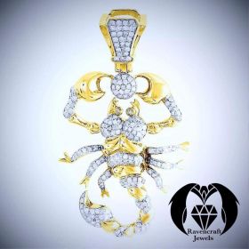 Scorpio Astrology Horoscope Gold Scorpion Diamond Pendant