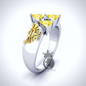 The Legend of Zelda Triforce Engagement Ring Yellow Triforce