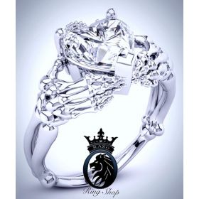 Death’s Grip White Diamond Heart Engagement Ring