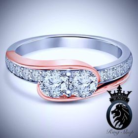 Soulmates Two Tone White Diamond Engagement Ring
