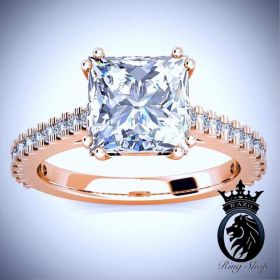 Petite Princess Cut Diamond Rose Gold Engagement Ring