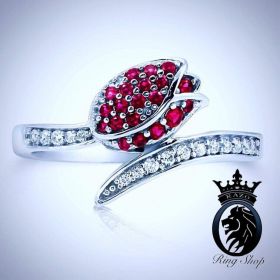 Ruby Rose Diamond White Gold Promise Ring
