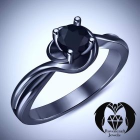 Petite Gothic Black Diamond Promise Ring