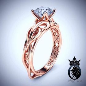 Celtic Princess Inspired Rose Gold Diamond Engagement Ring