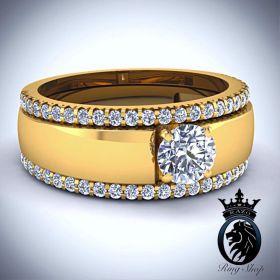 7 Deadly Sins Series Greed Inspired Gold 3 Ring Engagement Set