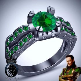 Loki Inspired Black Gold Women’s Engagement Ring