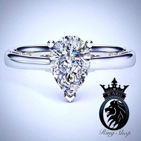 Pear Cut 1.75Cts Diamond White Gold Engagement Ring