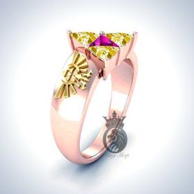 The Legend of Zelda Triforce Rose Gold Engagement Ring