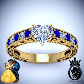 Beauty and the Beast Inspired Heart Cut Diamond Engagement Ring
