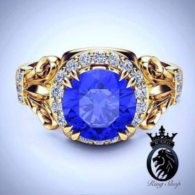 Beauty and the Beast Gold Sapphire Engagement Ring