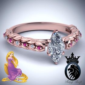 Disney’s Tangled Rapunzel Inspired Rose Gold Diamond Engagement Ring