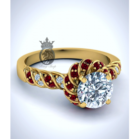 Ruby Empress Yellow Gold Engagement Ring