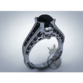 Queen of Death Black Gold Engagement Ring