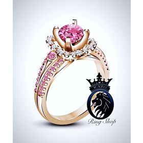 Sleeping Beauty Inspired Pink Swarovski Rose Gold Engagement Ring