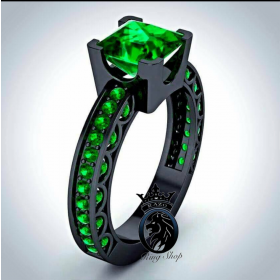 Harry Potter Slytherin Inspired Black Emerald Ring