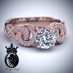 Infinity Loop Rose Gold Diamond Engagement Ring