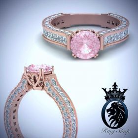 Lolita Rose Gold Forever Love Pink Diamond Royal Engagement Ring