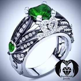 Higher Love Cannabis Green Emerald Engagement Ring
