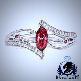 Vampire Bride Eternal Life Blood Ruby and White Gold Engagement Ring
